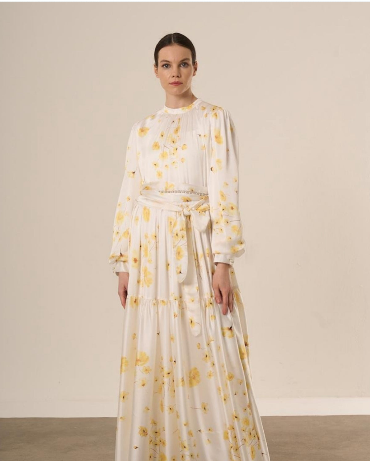 Flower yellow Dress Qupra