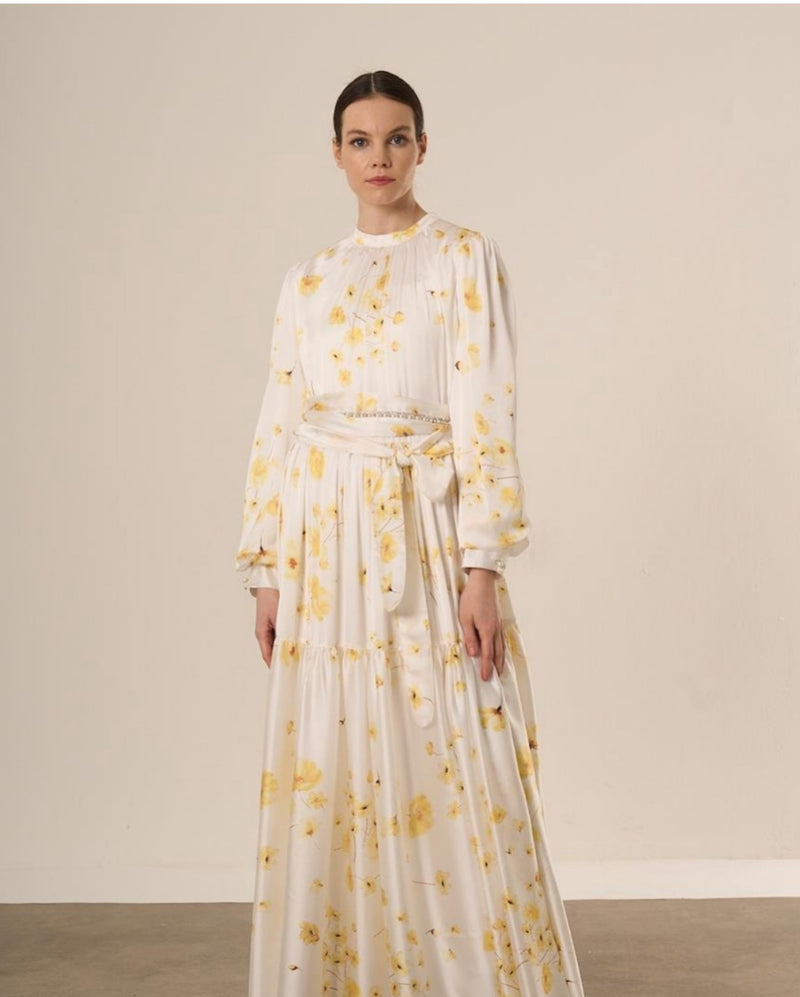 Flower yellow Dress Qupra