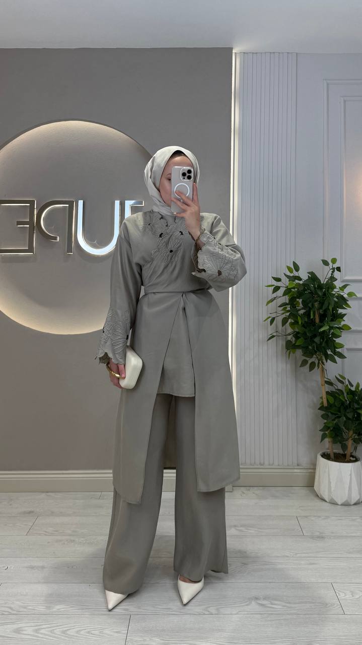 Long Cardigan Set Jupe