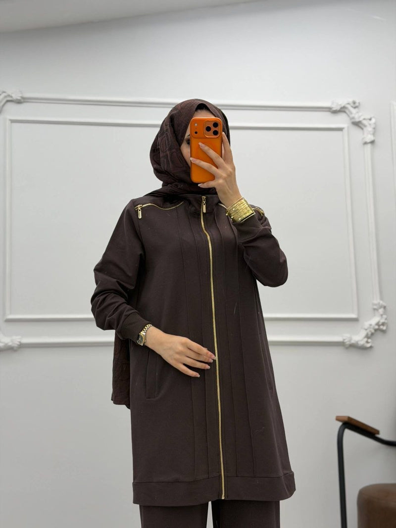 Zipper Long Set Camelya