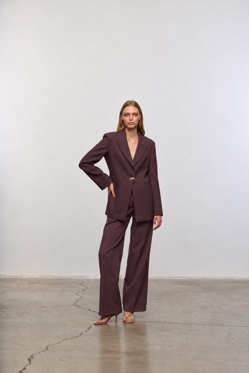 Gold button blazer