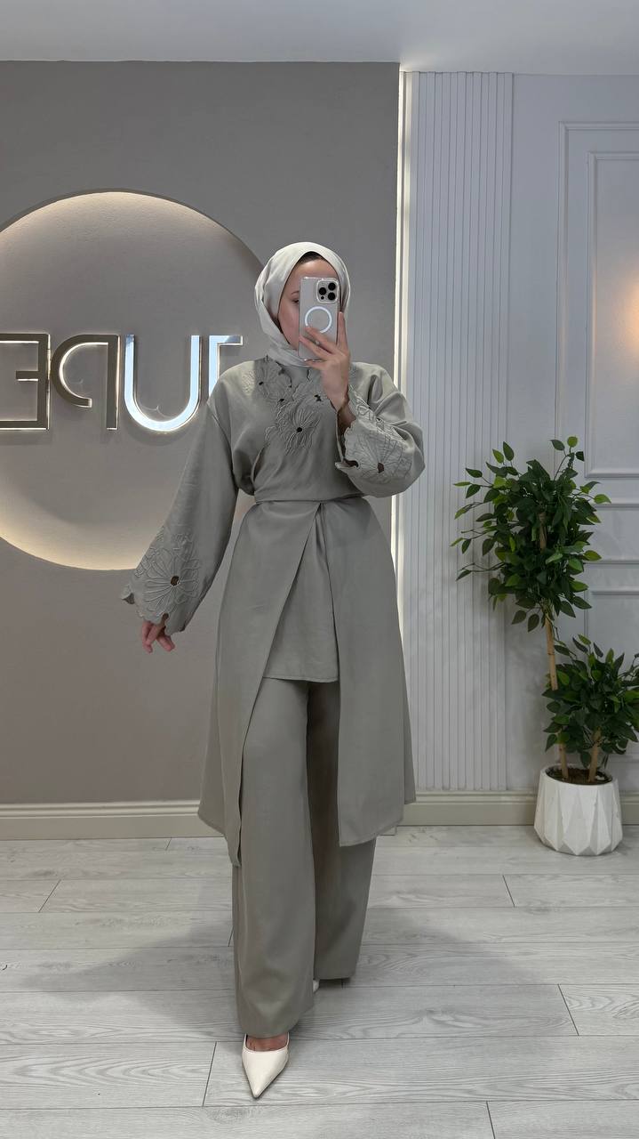 Long Cardigan Set Jupe