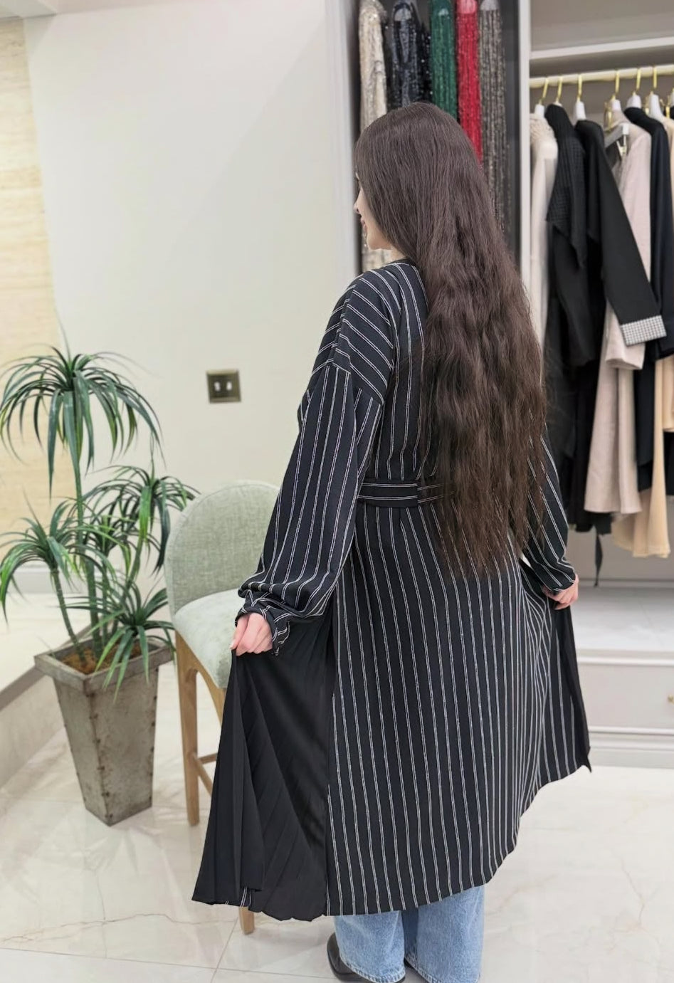 Stripped Long Cardigan Serpil