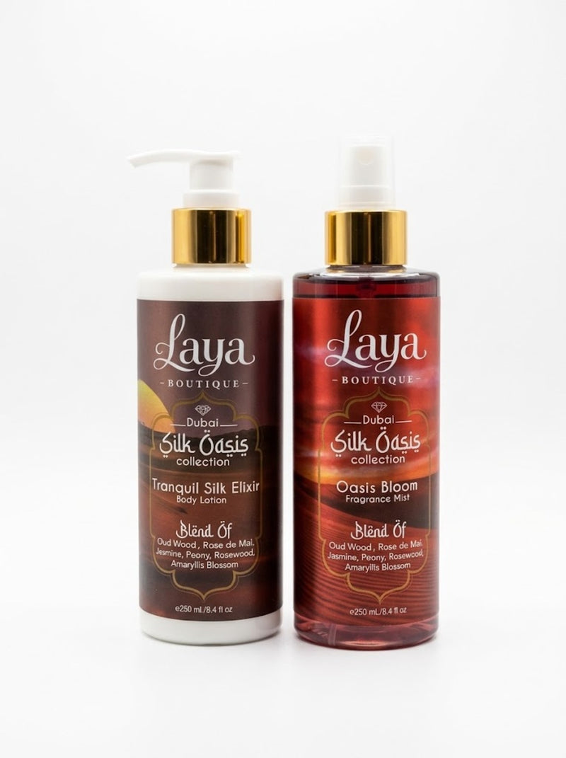 Laya Boutique Silk Oasis body lotion and fragrance mist