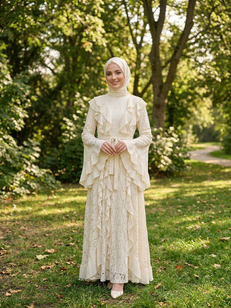Dressy lace cream dress