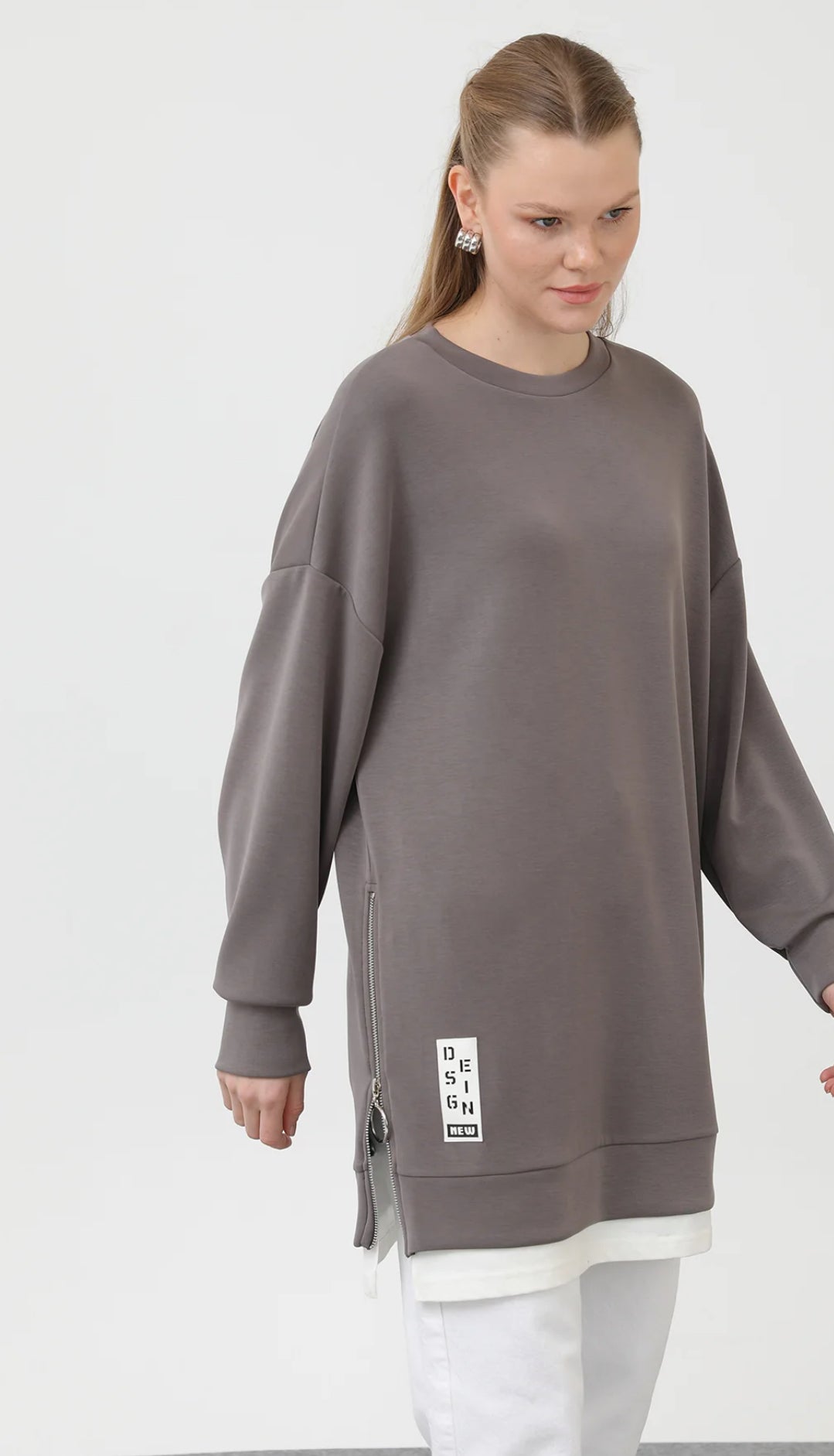 Two zone zipper tunic Puane
