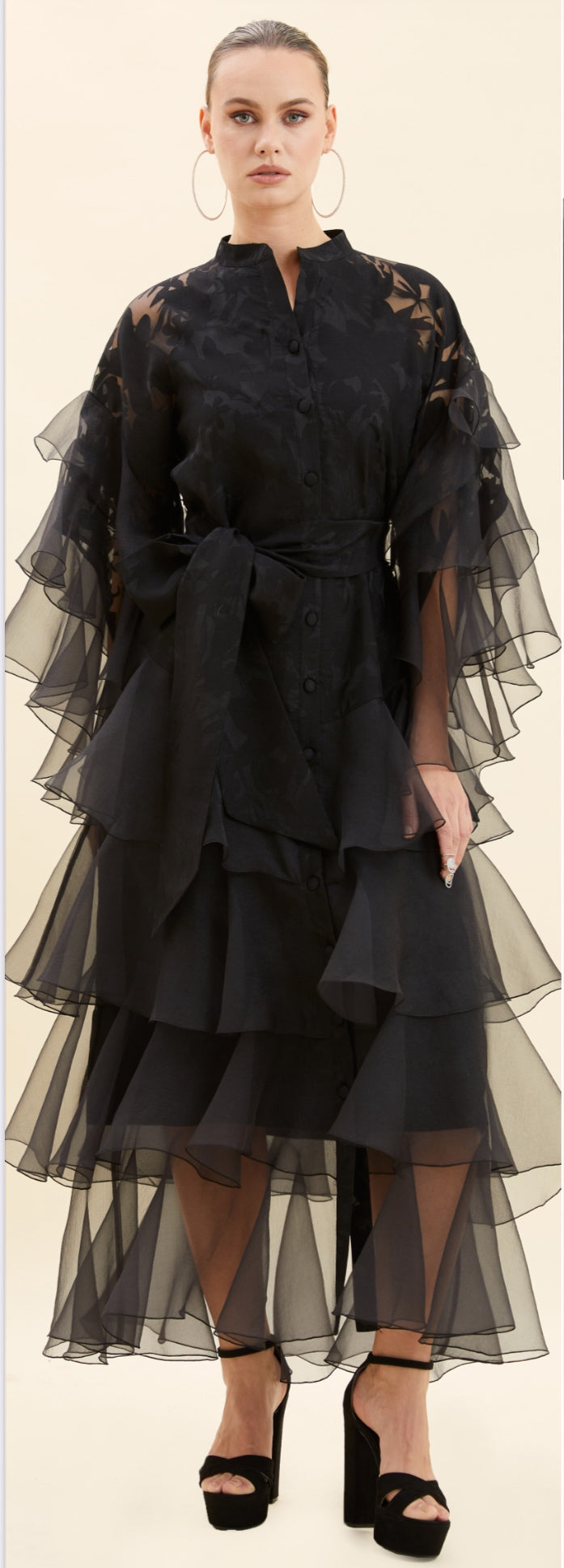 Black Ruffle Verda Dress