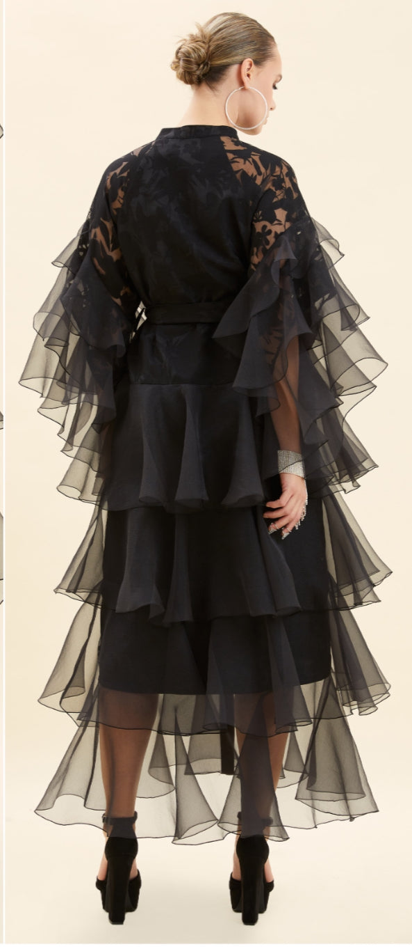 Black Ruffle Verda Dress