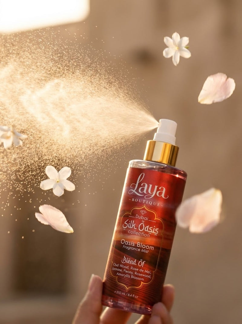 Oasis Bloom fragrance mist spraying with jasmine